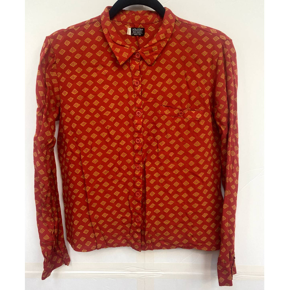 Volcom Red button down shirt